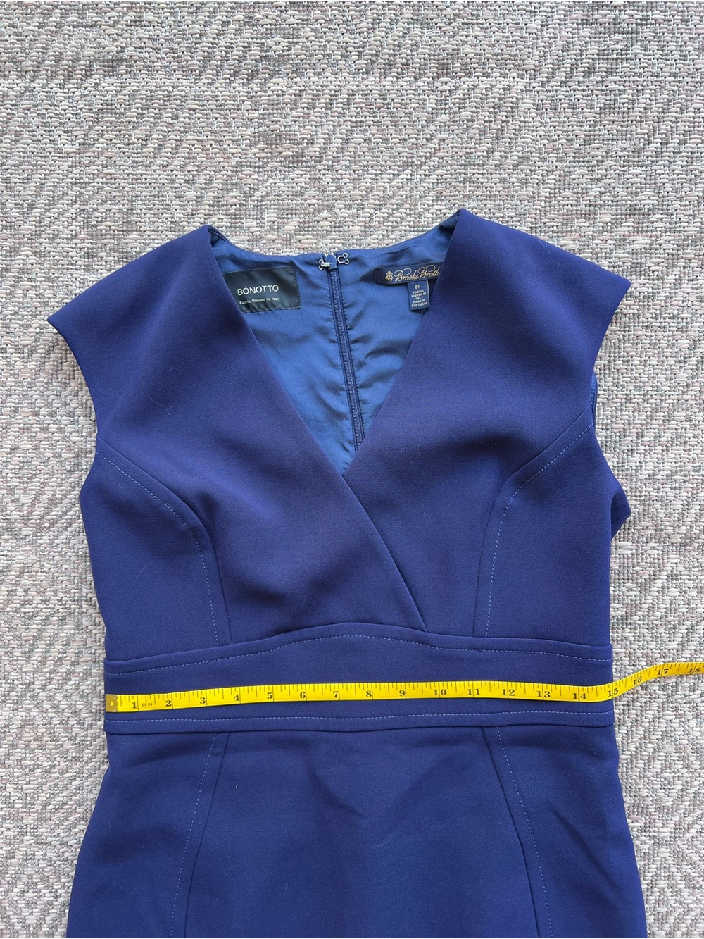 Brooks Brothers Dress 8P Navy Bonotto Italian Fabric Sheath Career Made Portugal - Picture 5 of 10